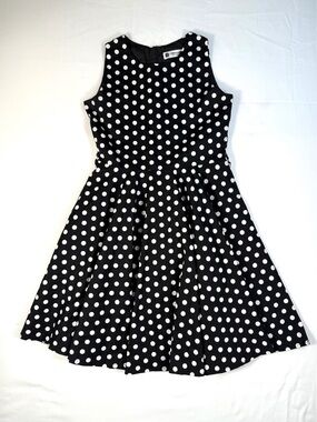 BLACKBUTTERFLY Girls 9-10 Polka Dot Fit And Flare Dress Retro Pinup Skater Dress